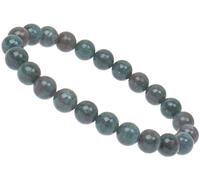 ELEDORO Braccialetto elasticizzato con perle di pietra preziosa fatta a mano, pietre vere 8 mm, 17-18 cm, Gemma, Rubino cianite