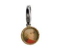 ELEDORO Ciondolo a forma di sfera Mozart, con strass, argento 925 rodiato