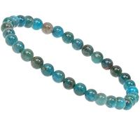ELEDORO Vero bracciale con perle di apatite neon - Bracciale elasticizzato con perle di gemma da 6 mm - Gioiello fatto a mano, Vera gemma di apatite neon, Apatite neon