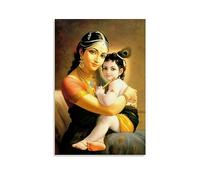 ELedvb Krishna e YashodaCanvas Poster decorativo su tela, poster da parete e stampa artistica moderna per la camera da letto della famiglia (20 x 30 cm)