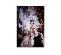ELedvb Poster decorativo su tela, motivo: Regina Elisabetta II, poster decorativo da parete su tela, stampa artistica moderna per la camera da letto, poster decorativo per camera da letto (20 x 30 cm)