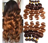 ELEE'S HAIR Fasci di capelli umani brasiliani Ombre Onda del corpo 4 fasci Doppia trama Capelli di Remy 4 fasci T4/30 Colore per donne nere (16 18 20 22)
