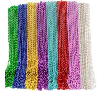 Elefama 200 collane con perline Mardi Gras Bulk 83 cm 7 mm viola blu rosa argento oro rosso verde Mardi Gras collane di perline bagliore partito tiro parata perline Mardi Gras decorazioni per donne