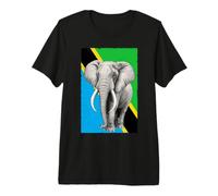 Elefante Africano e Bandiera della Tanzania Maglietta Premium