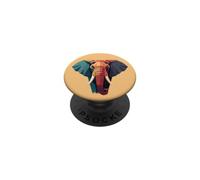 Elefante africano geometrico bassa poli testa PopSockets PopGrip Adesivo
