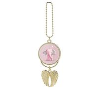 Elefante Auto Appeso Ornamento Specchietto Retrovisore Pendente Regali Fortunati Appeso Ornamento Divertente Ciondolo Auto per Ufficio Auto Decorazione Domestica Stile Oro