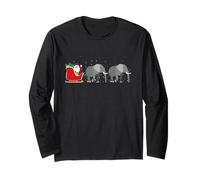 Elefante Babbo Natale Slitta - Divertente Elefante Natale Maglia a Manica