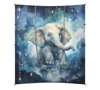 Elefante Blu Dello Spazio Tenda da Spiaggia Facile da Montare,Parasole per Campeggio con Sacchi di Sabbia,Palette e Picchetti Ideale per Picnic