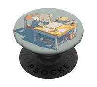 Elefante carino che studia insegnanti e studenti torna a scuola PopSockets PopGrip Adesivo