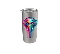 Elefante che indossa cuffie e occhiali da sole EDM Rave Design Bicchiere termico in acciaio inox doppia parete