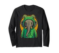 Elefante Che Indossa Una graziosa Rana, Design Divertente con Animali Maglia a Manica