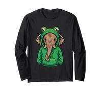 Elefante Che Indossa Una graziosa Rana, Design Divertente con Animali Maglia a Manica