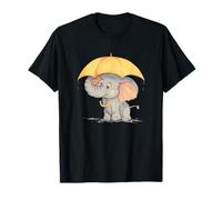 Elefante con ombrello grafico per un look fresco giorno di pioggia Maglietta