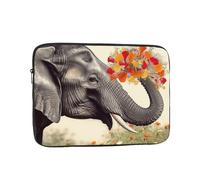 Elefante con stampa floreale a forma di cuore custodia per laptop portatile borsa per laptop alla moda borsa per laptop durevole valigetta per uomo donna borsa da 17 pollici