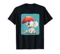 Elefante creativo con logo ombrello per un look grazioso Maglietta
