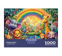 Elefante del cielo 1000 Pezzi Busta Di Puzzle A Rompicapo Per Sviluppare Abilità Logiche Arcobaleno Zoo perfetto Per Giochi in Festa E Miglior Regalo Per Appassionati 52x38cm/1000pcs