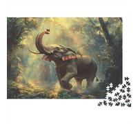 Elefante della Foresta Puzzle 1000 Pezzi Carta per Adulti Luce nella Foresta Gioco di Puzzle 1000 Pezzi Famiglia Relax Decorazione 70x50cm/1000pcs