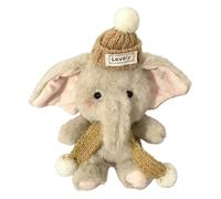 Elefante di Peluche Bambola Morbida Da 13 cm Con Cappello E Sciarpa | Giocattolo Elefante Per Decorazione Per Soggiorno Camera Da Divano Casa E Auto