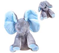 Elefante di peluche interattivo che canta e gioca a peek-a-boo - Blu