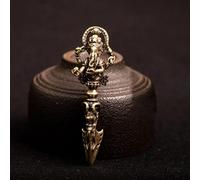 Elefante Dio miniatura figurina per spazio vivente accento e portachiavi integrazione ciondolo rame puro