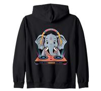 Elefante Dj Allegria Musica Animale Felpa con Cappuccio