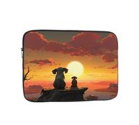 Elefante e cane Guarda il tramonto Custodia per laptop 13 pollici, TSA Custodia protettiva per notebook antiurto Custodia protettiva per notebook resistente all'acqua Custodia per il trasporto del