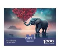 Elefante Fantasia Puzzle 1000 Pezzi Carta per Adulti Nuvola a Cuore Rosa Gioco di Puzzle 1000 Pezzi Relax Casa Famiglia Decorazione Regalo 70x50cm/1000pcs 70x50cm/1000pcs