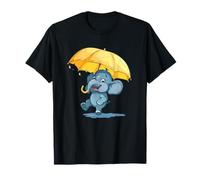 Elefante fresco con emblema ombrello per un'avventura divertente Maglietta