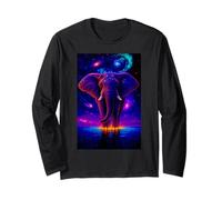 Elefante Galassia Cool Wildlife Fan Zoo Animal Space Lover Maglia a Manica