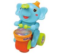 Elefante giocattolo che cammina, giocattoli musicali per bambini con tamburo, auto elettrica con luci e suoni a LED, giocattoli per attività sensoriali, educativi in movimento per bamb