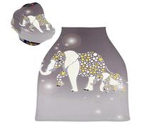 Elefante Grigio Art Passeggino Tettoia Copri Seggiolino Copertura Infermieristica Auto per Bambini per L'Allattamento Al Seno Morbido Traspirante Elastica Tettuccio