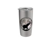 Elefante guardando la luna Bicchiere termico in acciaio inox doppia parete