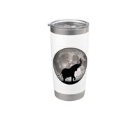 Elefante guardando la luna Bicchiere termico in acciaio inox doppia parete