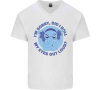 Elefante Ha Fatto i Roll My Eyes Fuori Loud Uomo Scollo A V Cotone T-Shirt
