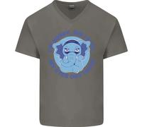 Elefante Ha Fatto i Roll My Eyes Fuori Loud Uomo Scollo A V Cotone T-Shirt
