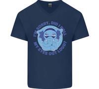 Elefante Ha Fatto i Roll My Eyes Fuori Loud Uomo Scollo A V Cotone T-Shirt