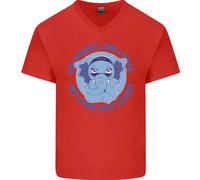 Elefante Ha Fatto i Roll My Eyes Fuori Loud Uomo Scollo A V Cotone T-Shirt