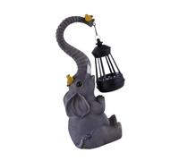 Elefante in resina con luce solare per terrazza, balcone | Decorazione per esterni, ornamento per prati, statue da giardino uniche per inaugurazione della casa e regali di Pasqua