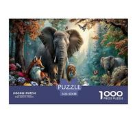 Elefante Jigsaw Puzzle Impossible 1000 Pezzi Torrente nella foresta autunnale Decorazione Per La Casa. Rilassamento E Intelligence Per Adulti E Ragazzi Da 14 Anni 52x38cm/1000pcs