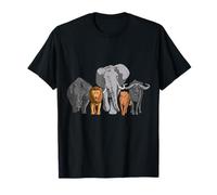Elefante Leone Animali Leopardo Rinoceronte Animali Bambini Maglietta