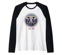 Elefante Mandala Boho Yoga Spirituale Colorato Arte Estetica Maglia con Maniche Raglan