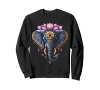 Elefante Mandala colorato Arte Amante degli Animali Motivo Elefante Felpa