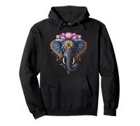 Elefante Mandala colorato Arte Amante degli Animali Motivo Elefante Felpa con Cappuccio