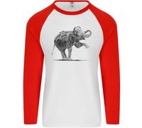 Elefante Musicale Danzerino Ghetto Blaster Uomo L/S Maglietta Baseball