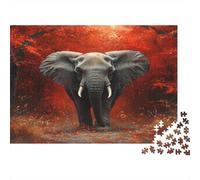 Elefante nella foresta Puzzle 1000Pcs Nature Fauna selvatica Scene Decorazione Per La Casa. Rilassamento E Intelligence Per Adulti E Bambini Da 14 Anni 70x50cm/1000pcs