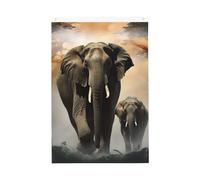 Elefante nella nebbia Bandiera da giardino di benvenuto 0,6 x 0,9 m su entrambi i lati nessuna dissolvenza bandiere per casa cortile sfondo foto banner per feste per cortile portico prato decorazione