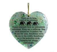 Elefante ornamentale inciso 7,3 cm per sorella per legame inciso | acrilico verde, materiale infrangibile, decorazione leggera da appendere, incisione dettagliata, uso duraturo