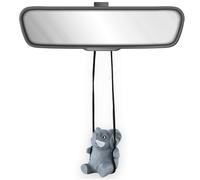 Elefante oscillante in legno 100% fatto a mano, ornamento da appendere all'auto, grazioso elefante intagliato a mano in legno dipinto a mano, accessorio decorativo da appendere allo specchio dell'auto