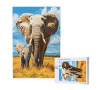 Elefante Puzzle 1000 Pezzi, Africa Puzzle Adatto ad Adulti e Principianti, Giochi Divertenti/Sfidanti/Impossible, DIY Hobby Creativi per Adulti Attività Artigianali, Regali per Uomini/Donne M-1296