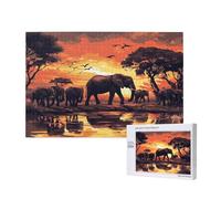 Elefante Puzzle 1000 Pezzi, Africa Puzzle Adatto ad Adulti e Principianti, Giochi Divertenti/Sfidanti/Impossible, DIY Hobby Creativi per Adulti Attività Artigianali, Regali per Uomini/Donne M-407